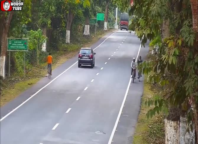 Video :A leopard trolls a cyclist
